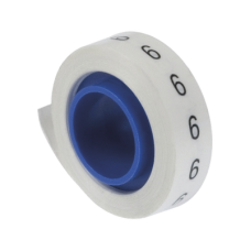 Rollo de Etiquetas Marcadoras, Pre-Impresos con el Número 6, de 2.4 Metros (7.87 Pies), Color Blanco