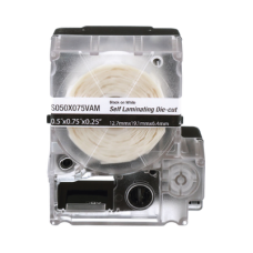 Casete de 300 Etiquetas Autolaminadas de 19.1 x 25.4 mm (0.75 x 1 Pulgadas), para Cables de 2 a 4 mm (0.08 a 0.16 Pulgadas) de Diámetro, Área de Impresión Color Blanco