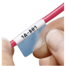 Casete de 50 Etiquetas Autolaminadas de 25.4 x 165.1 mm (1 x 6.5 pulgadas), para Cables de 12.1 a 40.4 mm (0.48 a 1.59 pulgadas) de Diámetro, Área de Impresión Color Blanco