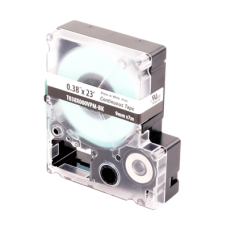 Casete de Etiquetas de Vinilo de Cinta Continua, Color Negro Sobre Blanco, Uso Interior/Exterior, 9 mm de Ancho x 7.6 Metros de Largo (24.93 Pies)