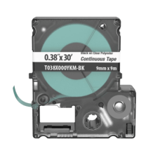Casete de Etiquetas de Poliéster de Cinta Continua, Color Negro Sobre Transparente, Uso Interior/Exterior, 9 mm de Ancho x 9.1 Metros (29.86 Pies) de Largo Casete de Etiquetas de Poliéster de Cinta Continua, Color Negro Sobre Transparente, Uso Interior/Exterior, 9 mm de Ancho x 9.1 Metros (29.86 Pies) de Largo