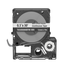 Casete de Etiquetas de Poliéster de Cinta Continua, Color Blanco Sobre Negro, 11.8 mm (0.47 Pulgadas) de Ancho x 9 Metros (29.5 Pies) de Largo Casete de Etiquetas de Poliéster de Cinta Continua, Color Blanco Sobre Negro, 11.8 mm (0.47 Pulgadas) de Ancho x 9 Metros (29.5 Pies) de Largo