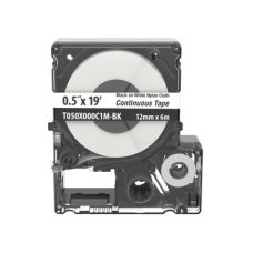 Casete de Etiquetas de Nylon de Cinta Continua, Color Negro Sobre Blanco, Uso Interior/Exterior, 12 (0.5 Pulgadas) mm de Ancho x 6 Metros (19.69 Pies) de Largo Casete de Etiquetas de Nylon de Cinta Continua, Color Negro Sobre Blanco, Uso Interior/Exterior, 12 (0.5 Pulgadas) mm de Ancho x 6 Metros (19.69 Pies) de Largo