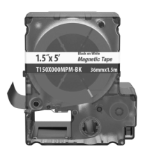 Casete de Etiquetas Magnéticas de Cinta Continua, Color Blanco Sobre Negro, Uso Interior, 36 mm (1.42 pulgadas) de Ancho x 1.5 Metros (4.92 pies) de Largo