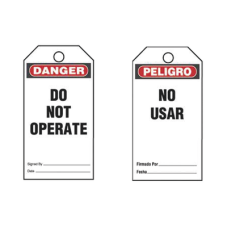 Paquete de 25 Etiquetas de Seguridad, Con Texto 