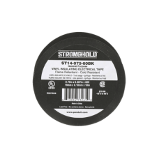 Cinta Eléctrica STRONGHOLD para Aislar, de PVC, Uso General Reparación y Mantenimiento, Grosor de 0.18mm (7 mil), Ancho de 19mm, y 18m de Largo, Color Negro