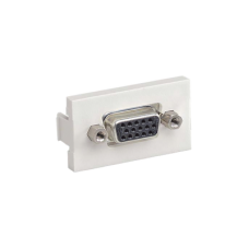 Inserto Plano de 1/3, Con Acoplador VGA Hembra-Hembra de 15 Pines, Color Blanco Mate