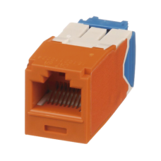 Conector Jack RJ45 Estilo TG, Mini-Com, Categoría 6A, de 8 Posiciones y 8 Cables, Color Naranja