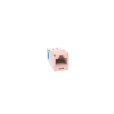 Conector Jack RJ45 Estilo TG, Mini-Com, Categoría 6A, de 8 Posiciones y 8 Cables, Color Rosa