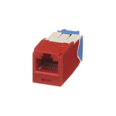 Conector Jack RJ45 Estilo TG, Mini-Com, Categoría 6A, de 8 Posiciones y 8 Cables, Color Rojo