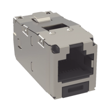 Conector Jack RJ45 Blindado, Estilo TG, Mini-Com, Categoría 6, de 8 Posiciones y 8 Cables, Color Negro