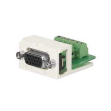 Conector Sub-D de 15 Pines Tipo Atornillable, Uso en 2 Puertos Mini-Com, Color Blanco Mate