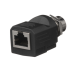 Adaptador IndustrialNet™ de M12 D-Code a Rj45, para Uso en Redes Industriales, Protección IP20 en RJ45 e IP68 en M12, Color Negro Adaptador IndustrialNet™ de M12 D-Code a Rj45, para Uso en Redes Industriales, Protección IP20 en RJ45 e IP68 en M12, Color Negro
