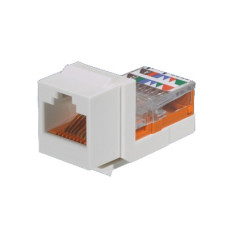 Conector Jack Estilo Leadframe, Tipo Keystone, Categoría 5e, de 8 Posiciones y 8 Cables, Color Marfil