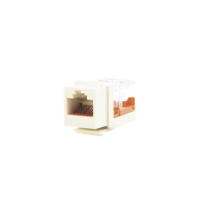 Conector Jack Estilo Leadframe, Tipo Keystone, Categoría 5e, de 8 Posiciones y 8 Cables, Color Blanco Mate