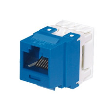 Conector Jack Estilo 110 (de Impacto), Tipo Keystone, Categoría 6, de 8 Posiciones y 8 Cables, Color Azul