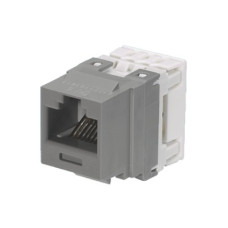 Conector Jack Estilo 110 (de Impacto), Tipo Keystone, Categoría 6, de 8 Posiciones y 8 Cables, Color Gris