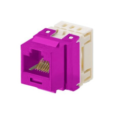 Conector Jack Estilo 110 (de Impacto), Tipo Keystone, Categoría 6, de 8 Posiciones y 8 Cables, Color Violeta