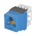 Conector Jack Estilo 110 (de Impacto), Tipo Keystone, Categoría 6A, de 8 Posiciones y 8 Cables, Color Azul Conector Jack Estilo 110 (de Impacto), Tipo Keystone, Categoría 6A, de 8 Posiciones y 8 Cables, Color Azul
