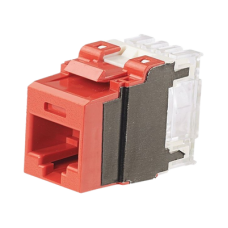 Conector Jack Estilo 110 (de Impacto), Tipo Keystone, Categoría 6A, de 8 Posiciones y 8 Cables, Color Rojo