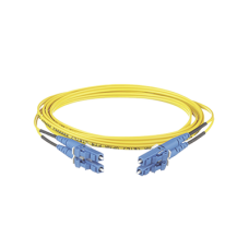 Jumper de Fibra Optica Monomodo 9/125 OS2, LC-LC Duplex, OFNR (Riser), Color Amarillo, 12 Metros (39.37 Pies)