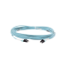 Jumper de Fibra Optica Multimodo 50/125 OM4, LC-LC Duplex, OFNR (Riser), Color Aqua, 10 Metros (32.81 Pies)