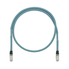 Patch Cord Cat6A de Grado Industrial 600V, Blindado SF/UTP, Calibre 26 AWG, Color Aqua, 2 Metros (6.56 Pies)