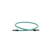 Patch Cord Cat5e de Grado Industrial 600V, Blindado SF/UTP, Calibre 24 AWG, Color Aqua, 60 cm (23.62 pulgadas).