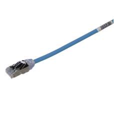 Patch Cord Cat6A, Diametro Reducido 28 AWG, Blindado S/FTP, CM/LS0H, 0.20 Metros (0.66 Pies), Color Azul