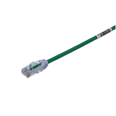 Cable de Parcheo UTP, Cat6A, Diámetro Reducido (28 AWG), CM/LSZH, Color Verde, 20.3 cm (8 Pulgadas)