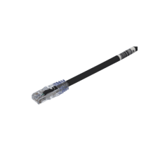 Cable de Parcheo UTP, Cat6A, 24 AWG, CM, Color Negro, 0.3 Metros (1 Pie)