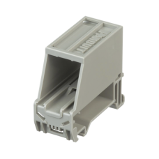Adaptador de 1 Puerto, Para Conectores Tipo Mini-Com, Montaje en Riel Din Estándar de 35 mm (1.38 pulgadas), Color Gris Internacional