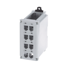 Panel de Parcheo Modular para Cobre, de Instalación en Riel DIN Estándar de 35 mm (1.38 pulgadas), 8 Puertos Mini-Com, Color Gris