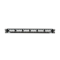 Panel de Parcheo Modular Mini-Com (Sin Conectores), Plano, Totalmente Blindado, de 24 Puertos, 1UR