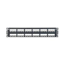 Panel de Parcheo Modular Mini-Com (Sin Conectores), Plano, Totalmente Blindado, de 48 Puertos, 2UR