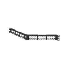 Panel de Parcheo Modular Mini-Com (Sin Conectores), Angulado, Totalmente Blindado, de 24 Puertos, 1UR