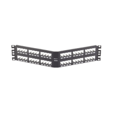 Panel de Parcheo Modular Mini-Com (Sin Conectores), Angulado, Totalmente Blindado, de 48 Puertos, 2UR