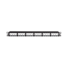 Panel de Parcheo Modular Mini-Com (Sin Conectores), Plano de Instalación al Ras, Sin Blindaje, de 24 Puertos, 1UR