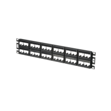 Panel de Parcheo Modular Mini-Com (Sin Conectores), Plano, Sin Blindaje, Con Etiqueta y Cubierta, de 48 Puertos, 2UR