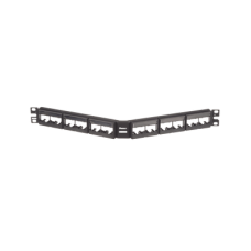 Panel de Parcheo Modular Mini-Com (Sin Conectores), Angulado, Sin Blindaje, Con Etiqueta y Cubierta, de 24 Puertos, 1UR
