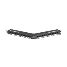 Panel de Parcheo de Impacto (110), Angulado, Categoría 6, de 24 Puertos, 1UR