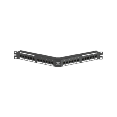 Panel de Parcheo de Impacto (110), Angulado, Categoría 6A, de 24 Puertos, 1UR