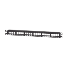 Panel de Parcheo Modular Keystone (Sin Conectores), Numerado y Espacio para Etiquetas, de 24 Puertos, 1UR