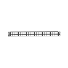 Panel de Parcheo Modular de Alta Densidad, Keystone (Sin Conectores), Identificación con Etiqueta Adhesiva, de 48 Puertos en 1 UR