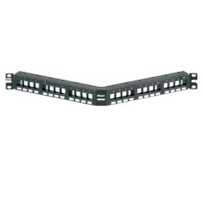 Panel de Parcheo Modular Keystone (Sin Conectores), Angulado, de 24 Puertos, 1UR