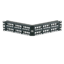 Panel de Parcheo Modular Keystone (Sin Conectores), Angulado, de 48 Puertos, 2UR