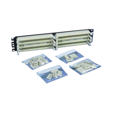 Kit Panel de Conexión con 2 Bases de 100 Pares, Categoría 5e, Incluye 40 Bloques de Conexión de 5 Pares y Etiquetas, 19 Pulgadas (48.26 cm), 2 UR