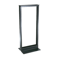 Rack de Dos Postes Estándar de 19 in, Rieles Numerados y Roscados #12-24, Fabricado en Aluminio, 24 Unidades de Rack, Color Negro Rack de Dos Postes Estándar de 19 in, Rieles Numerados y Roscados #12-24, Fabricado en Aluminio, 24 Unidades de Rack, Color Negro