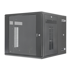 Gabinete PanZone de Montaje en Pared, de 19in, Puerta con Ventana de Seguridad, 12 UR, 762mm de Profundidad, Color Negro