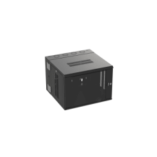 Gabinete PanZone de Montaje en Pared, de 19in, Puerta con Ventana de Seguridad, 9 UR, 635mm de Profundidad, Color Negro